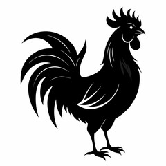 black rooster vector file