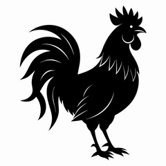 black rooster vector file