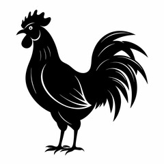 black rooster vector file