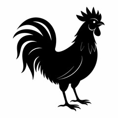 black rooster vector file