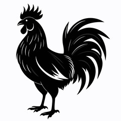 black rooster vector file