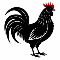 black rooster vector file