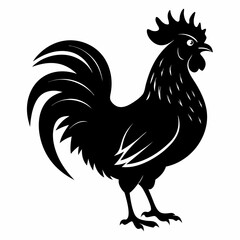 black rooster vector file