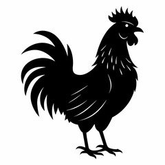 black rooster vector file