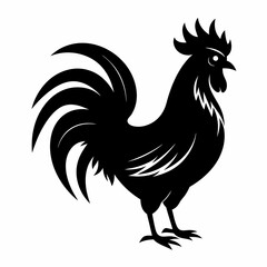 black rooster vector file