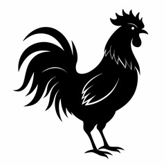 black rooster vector file