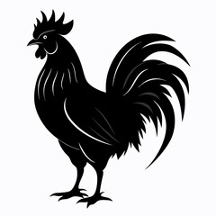 black rooster vector file