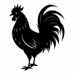 black rooster vector file