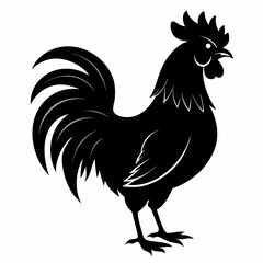 black rooster vector file