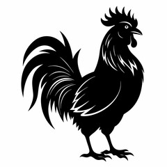 black rooster vector file