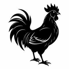 black rooster vector file