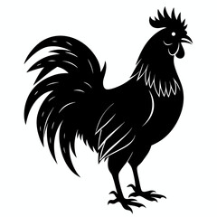 black rooster vector file