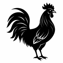 black rooster vector file