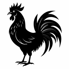 black rooster vector file