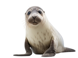 a seal with a white face