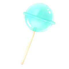 Blue Hawaiian Candy Lolipop Hand drawn illustration