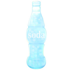 Blue Hawaiian Glass bottle of soda Hand drawn illustration