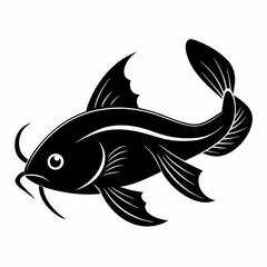 black Catfish vector silhouette