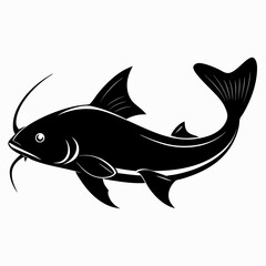 black Catfish vector silhouette