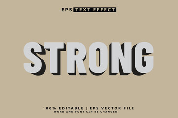 Strong editable text effect 3d text mockup