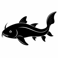 black Catfish vector silhouette