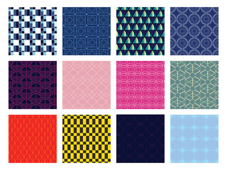 12 Pattern geometric designs bundle.