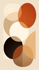 Abstract Beige And Brown Circle Pattern Digital Wallpaper
