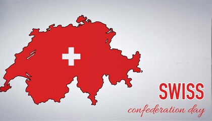 Poster for Swiss Confederation Day with Switzerland flag