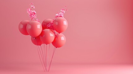 Background with balloons of different colors. Design a greeting card or a birthday invitation.