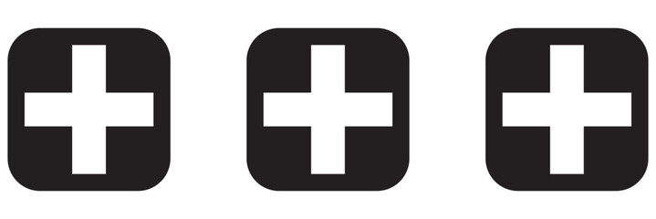 Obraz premium Plus Icon set vector. Add plus sign and symbol