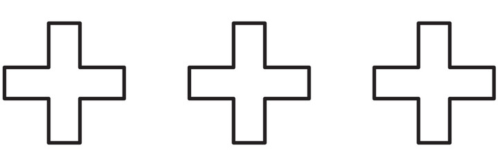 Obraz premium Plus Icon set vector. Add plus sign and symbol