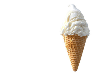 vanilla ice cream cone isolated on transparent background