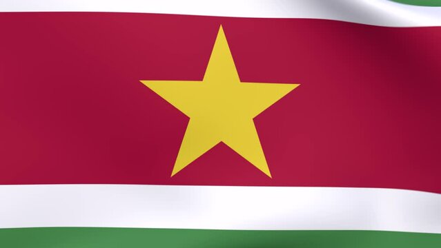 Waving flag of Suriname Animation 3D render Method
