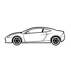 car outline illustration  isolated on white