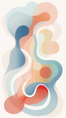 Obraz premium Abstract Digital Art Wallpaper With Overlapping Pastel Shapes And White Lines