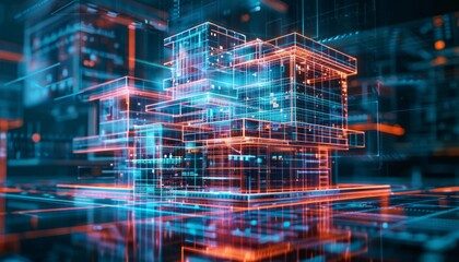 Virtual reality architecture interactive building design holographic blueprints futuristic construction