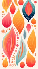 Abstract Colorful Floral Pattern Wallpaper Design