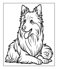 puppy coloring book page for kids ai generative