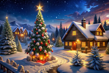 christmas tree in the night