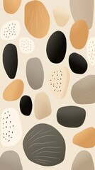 Abstract Beige Wallpaper With Organic Shapes