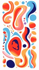 Obraz premium Abstract Colorful Shapes Wallpaper With Curved Lines and Dots