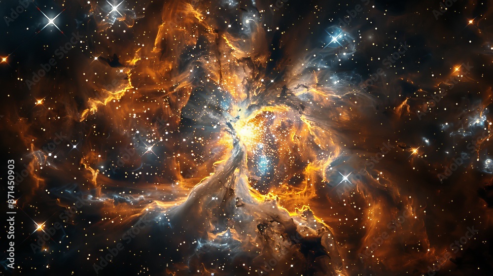 Wall mural a vast starfield with a prominent supernova explosion illuminating the darkness generative ai