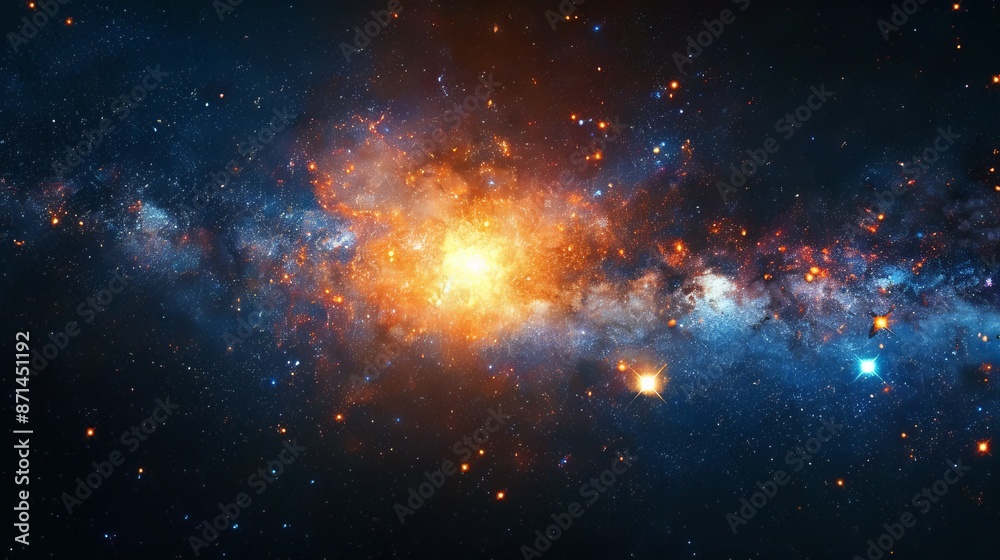 Wall mural a vast starfield with a prominent supernova explosion illuminating the darkness generative ai