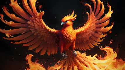 phoenix bird in flames