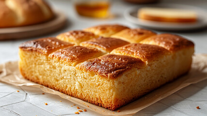 Fototapeta premium Square Piece of Bread