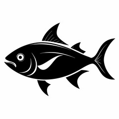 Obraz premium Bluefish vector silhouette black 