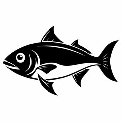 Obraz premium Bluefish vector silhouette black 