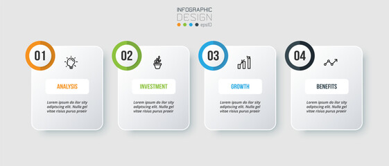 Infographic template business concept with step.
