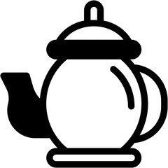 Vector Icon Tea Pot, Tea Set, Food and Restaurant, Kitchenware, Boiling, Tea