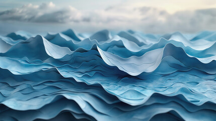 Obraz premium Abstract blue background with swirling curves evokes the movement of ocean waves